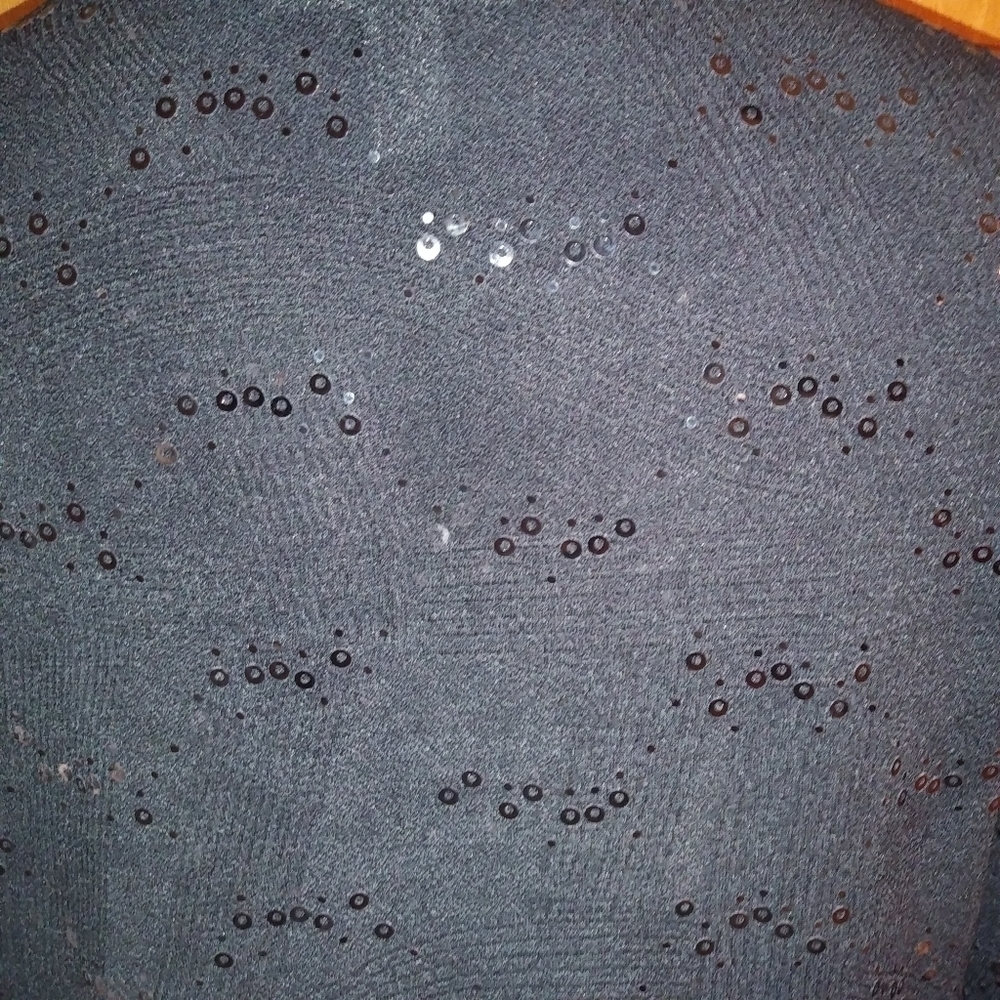 JM Collection Black Sequined Sweater & Shell - Picture 5 of 9